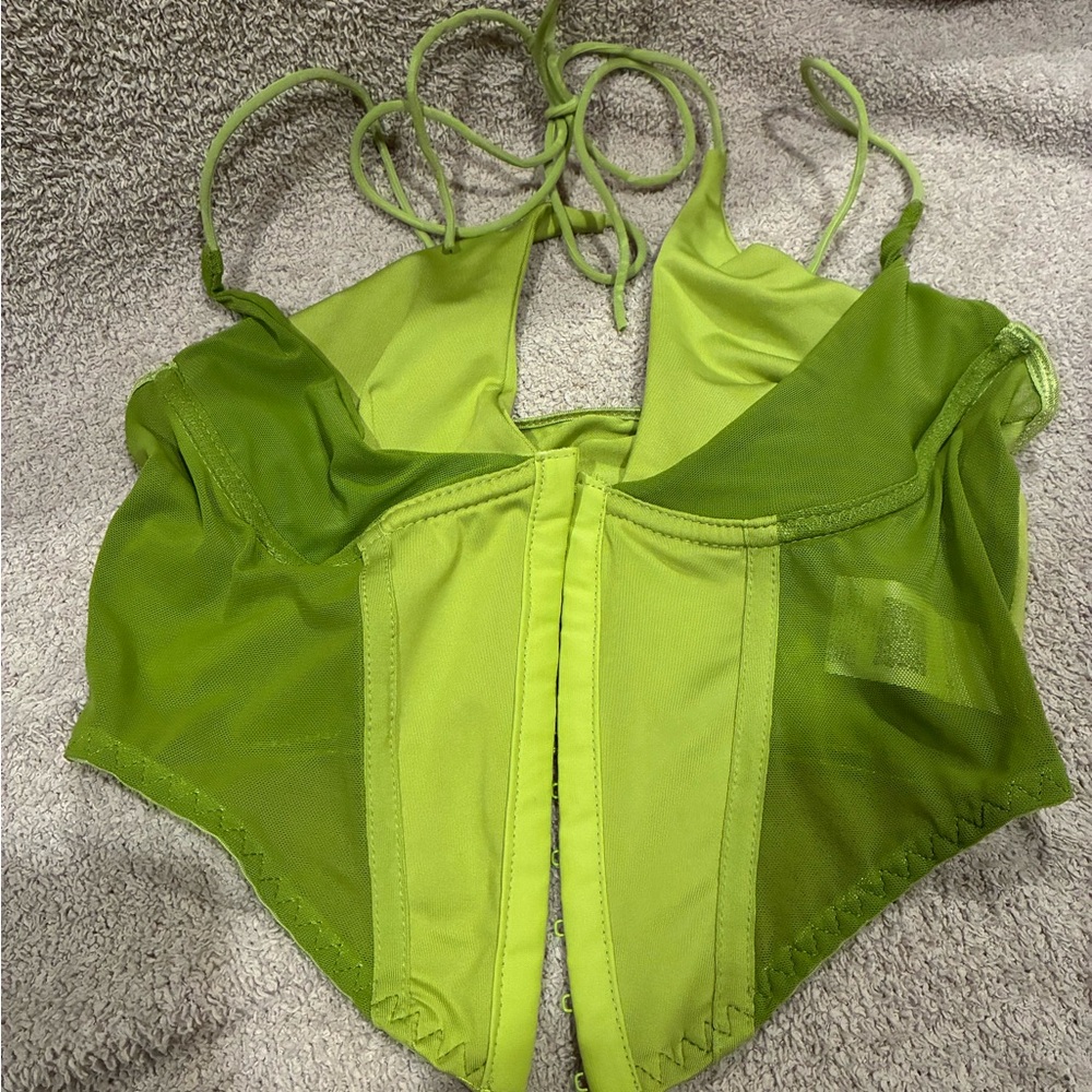 SHEIN Green Halter Crop Top - Picture 3 of 3
